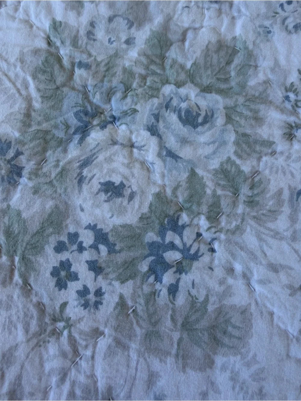 Simply Shabby Chic British Rose 2-Piece King Quilt Set Reversible Blue Gray GUC